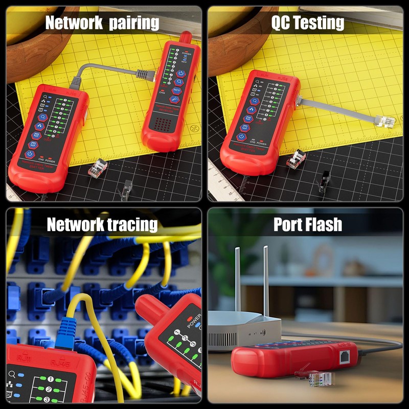 GAMWATER U830 Kabeltester RJ45 RJ11 Cat5 Cat6 Netzwerk-Tester mit Kopfhörer,