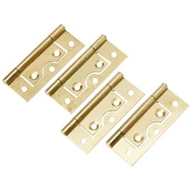 Merriway® BH01124 (4 Pcs) EB Brass Plated Non-Mortise Flush Hinges, 63 mm (2.1/2 inch) - Pack of 4 Pieces