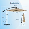 Garvee 10ft Solar Lights Offset Patio Umbrella, Cantilever Umbrella with