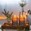 Flameless Candles Lights, Set of 2 6"x3" Pine Bark Flickering