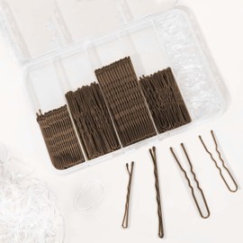 Bobby Pins - ShiningUU 300 Pieces Brown Hair Pins for Women, Hair Grips Set with Storage Box, Kirby Grips, Hair Clips for Women, Styling Accessories for Buns, Curls, Fine Hairs & Everyday Use