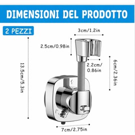 Dexpally 2 Pezzi Supporto Soffione Doccia Ventosa 360° Regolabile, Senza Foratura, 10kg Antiscivolo, per Bagno, Argento