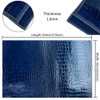HYANG Dark Blue Glossy Embossed Crocodile Texture PU Faux Leather