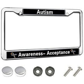 Disease Awareness Theme License Plate Frame Durable Stainless Steel License Plate Holder for Standard Size US Car 2 Holes