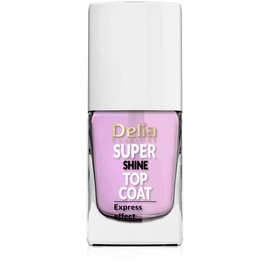 Delia Cosmetics - Super Shine Top Coat - Shiny, Smooth Nails - Strengthening & Protective Nail Plate - Acai Berry Oil - Quick Drying - 11 ml