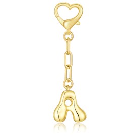 LAEKOU Initial Bag Charms Keychain, Letter Key Chain Charm Accessories for Women Purse Handbags Backpack, Cute Alphabet Keychains