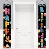 Blue Silver Happy Birthday Door Banner Decorations for Men (Black