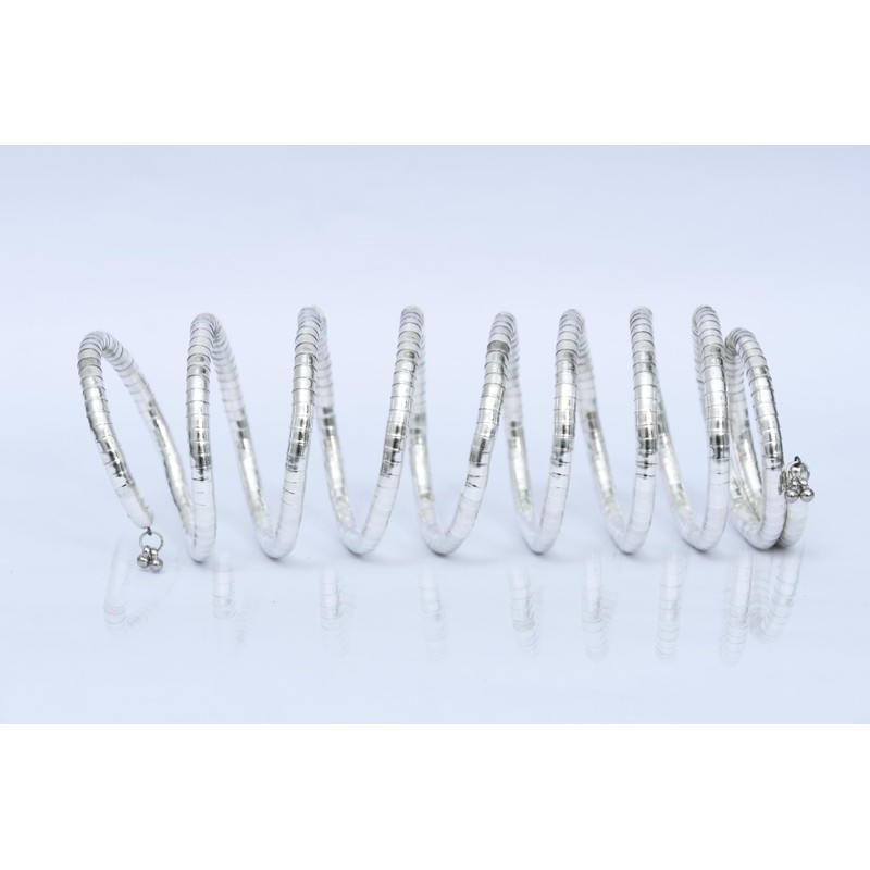 JD'Z COLLECTION Golden Silver Spiral Hoop Cuff Bracelet Bangle for