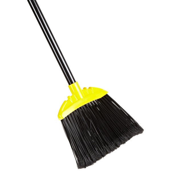 Rubbermaid Commercial Products Smooth-Surface Angle Broom, 10-Inch, Black, Metal Handle, Indoor/Outdoor Broom for Garages/Courtyards/Sidewalks/Decks/Kitchens/Offices