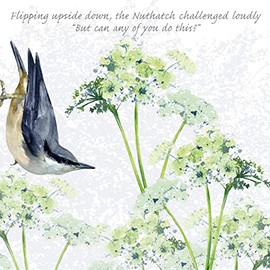 Tuppence A Bag Nuthatch Upside Down Bird Themed Bird Art Greeting Card Blank TAB08