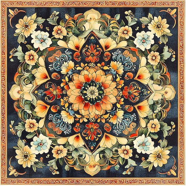 Nuxovilar Peel and Stick Vinyl Floor Tiles, 11.8"x11.8" Mandala Floral