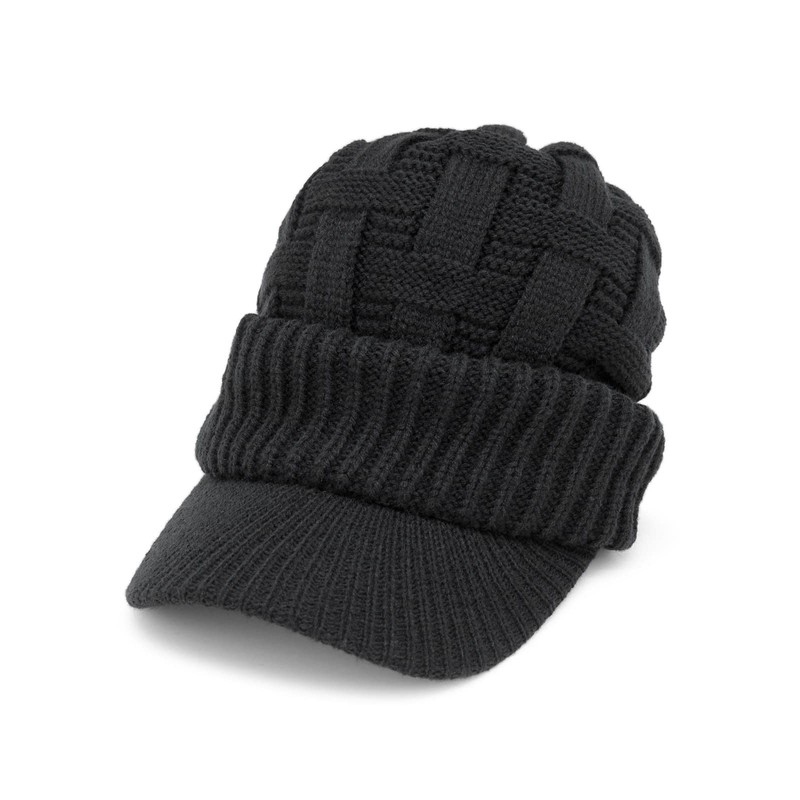 Zaction Knit Hat with Brim Hat Newsboy Autumn Winter Knit
