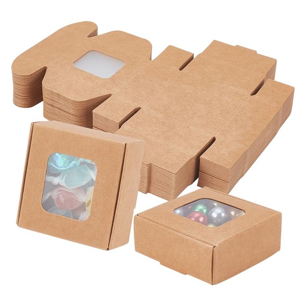BENECREAT 48 Packs 5.5 x 5.5 x 2.5 cm Brown