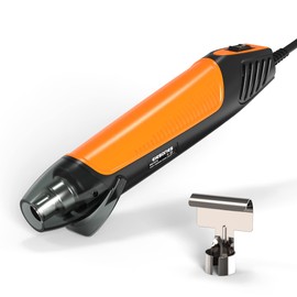 Elesories Embossing Heater, Heat Gun, Small, 300 W, 2 Temperature Levels, Rapid Heating, 200°C/350°C, Ultra Lightweight, Curved Nozzle, For Resin, Mini, Various Crafts, DIY Resin Bubbles, Drying Crows, Heat Shrink Tubing, Paper Decorations, Welding, Stri