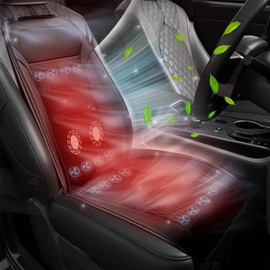 LGNORA Black 16 Fans Ventilated Cooling Car Seat Cushion,12V High Power Ice Silk Cooling Car Front Seat Cover, Cooling Car Seat Cushion Universal Fit, Fashion Summer with Massage