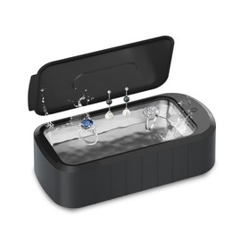 ROLWAY Ultrasonic Jewelry Cleaner, 48KHz Jewelry Cleaner 20oz, Jewelry Cleaner Ultrasonic Machine with One-Touch 5-Min Deep Clean for Eyeglasses, Rings, Jewelry, Watches, Dentures Black