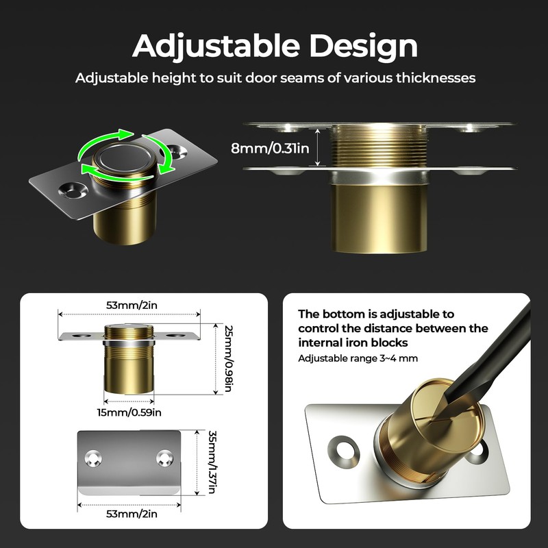 Tonitrui Silent Ball Catch, Adjustable Strong Magnet Door Catch，Using Noise