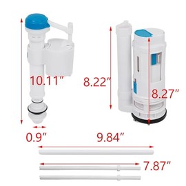 T Tulead Toilet Repair Kit Flush Valve Replacement Parts Flush Valve 8.27" Height(Including Washer), Fill Valve Thread 23mm/0.9", Drain Outlet Dia: 64mm/2.52"