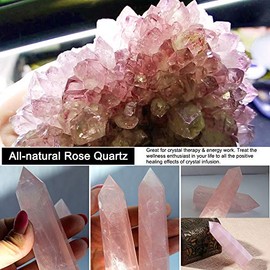 N\P Tyuodna Wasser Heilsteine Flasche, Crystal Infusion Trinkflasche, Heilende Natrliche Wasserflasch, Auslaufsichere Quarz-Kristall Glas, Kristalltherapie, Edelsteinflasche (Rosa Kristall)