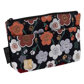 千糸繍院 Brocade zipper pouch, lined with lining and front pocket Nishijin brocade, size S. (Aiumeranman)