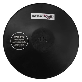SPORTAXIS Rubber Discus Throw - Solid Rubber Construction - Ideal for Track and Field Training – Black – 1KG - Enhance Your Discus Throwing Skills – Ideal for High School & College Throwers