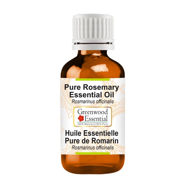Greenwood Essential Pure Rosemary Essential Oil (Rosemarinus officinalis) Natural Therapeutic Quality Steam Distilled 15 ml (0.50 oz)