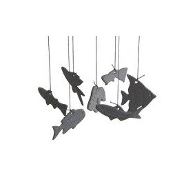 Southern Musical Mobile Wind Chimes Fish Size: 160 X 210 X Height 210 mm Weight: G Color: Black