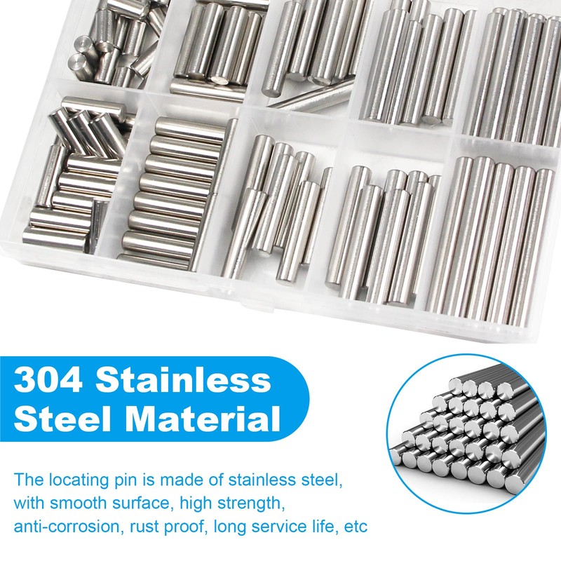 Yinpecly 110 Pcs 304 Stainless Steel Dowel Pin, M5 Cylindrical