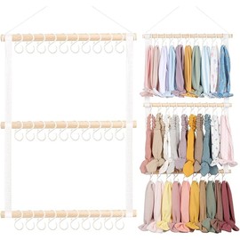 POVETIRE Headband Holder Head Bands Organizer for Girls, Baby Headbands Hair Accessories Organizer Storage Wall Hanging Decor for Nursery Toddler Girls Room