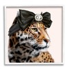 Stupell Industries Glam Leopard Fancy Hair Bow Safari Animal Fashion,