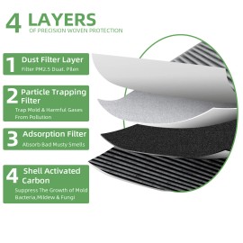 VEHITO 3PCS Cabin Air Filter For Chevy Silverado 1500 2500 Suburban Tahoe