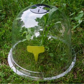 lesolar Garden Cloche 6 PCS Plant Dome 8.3''D x 10.2''H Reusable Plant Protector Cover Humidity Mini Greenhouse Plant Protector with 18 pcs Metal Stakes & 10 pcs Plant Labels for Outdoors Plants