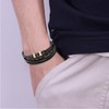 JSNOM Mens Leather Bracelet Gifts: Braided Leather Bracelet for Christmas