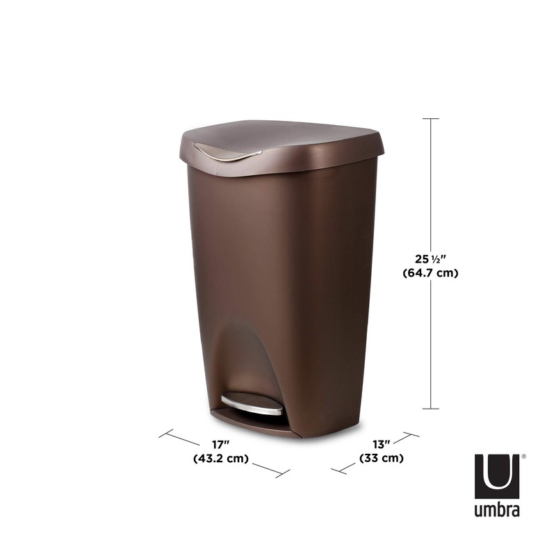 Umbra 084200-125 , Bronze Brim Large Kitchen Trash Stainless Steel
