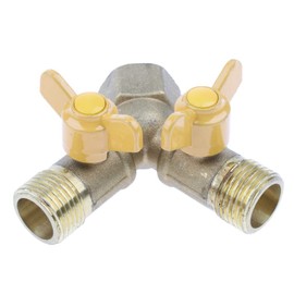 kesoto 1 Pc Brass Two Way Natural Gas Pipe Splitter Connector Piece Adapter Valve