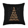 Gingerbread Xmas Tree Ornaments Ginger Cookies Christmas Throw Pillow