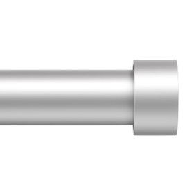 Silver Extra Long Curtain Rod 30 to 254 inch, Heavy Duty Curtain Rods for Windows with Modern End Caps, 1 inch Drapery Rods Set for Outdoor Patio, Adjustable Curtain Rod for Room, Silver