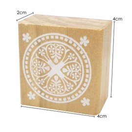 TRIXES Set mit 6 quadratischen Stempeln mit verschiedenen Ornamenten für Kunst und Handwerk mit Holzgriff Geschenk Brief Karten, Stempel Ornamente