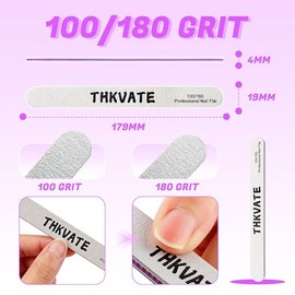 Lima de uñas, 20 unidades, profesional, reutilizable, grano 100/180, de doble cara, lavable, herramientas de manicura para extensión de uñas de poli g