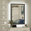 JSneijder 20x28 Inch Black LED Bathroom Mirror, 3000K/4500K/6000K, Lighted Bathroom