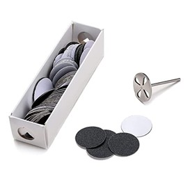 100pcs Round Sandpaper and 1pcs Metal Bit, 3/32 Shank Replaceable Pedicure for Dead Skin Callus Removal Electric Foot File Tools (25mm 100pcs #150 + 1 Mandrel)