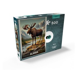 MyPuzzle Alaska, Moose: State Animals Series - Premium 500 Piece Jigsaw Puzzle for Adults