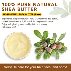 Shea Butter Raw, Pure Natural Shea Butter for Face & Body with Vitamin A, E and F, Hand Cream, Long-Lasting Hydration & Deeply Moisturizing for Dry, Cracked Skin, SkinCare, Keeps Skin Healthy 7.8 oz