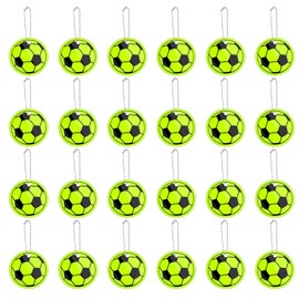 NXPWRC 24 Pieces Of Reflective Football Pendants, Reflective Pendants, Safety Reflective Sheets, Football School Bag Pendants, Night Warning Pendants, Football Reflective Keychains