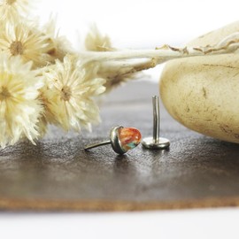 Implant Grade Titanium Threadless Push Pin Natural Spiny Oyster Turquoise Copper Flat Back Stud Earrings Hypoallergenic for Cartilage Monroe (5mm [SHORT], TITANIUM)