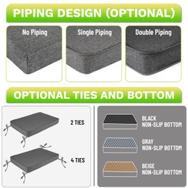 ColourTree Custom Size Cushion Cover, Slipcover Replaceable Bench/Chair Cushion Cover, Furniture/Window Seat Cover, 100+ Colors/Fabrics Can Choose (Custom Size Cover) (5 Inch Thick)