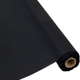 Table Mate Plastic Party Banquet Table Cover Roll - 300 ft. x 40 in. - Disposable Tablecloth (Black)