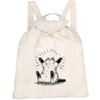 Azeeda 'Happy Cat Sitting' Canvas Rucksack/Backpack (RK00039421)