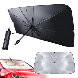 JOZMMZEOOA Auto Sonnenschutz Frontscheibe,65x125CM Frontscheibenabdeckung Auto Windschutzscheibe Frontscheibe Hitzeschutz UV-Schutz für Auto Front-Sonnenschutz Faltbares Sonnenblende,für Meisten Autos