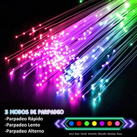 24PCS Glow Sticks Neon para Fiesta, Fiesta Neon Glow Stick, 3 Modos de Varita de Luz LED, DIY Glow Sticks Neon Party, Varita de Fibra Óptica, para Fiesta, Navidad, Boda, Cumpleaños, Espectáculo